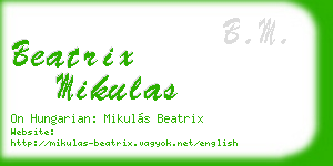 beatrix mikulas business card