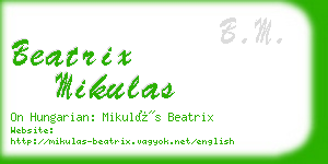 beatrix mikulas business card